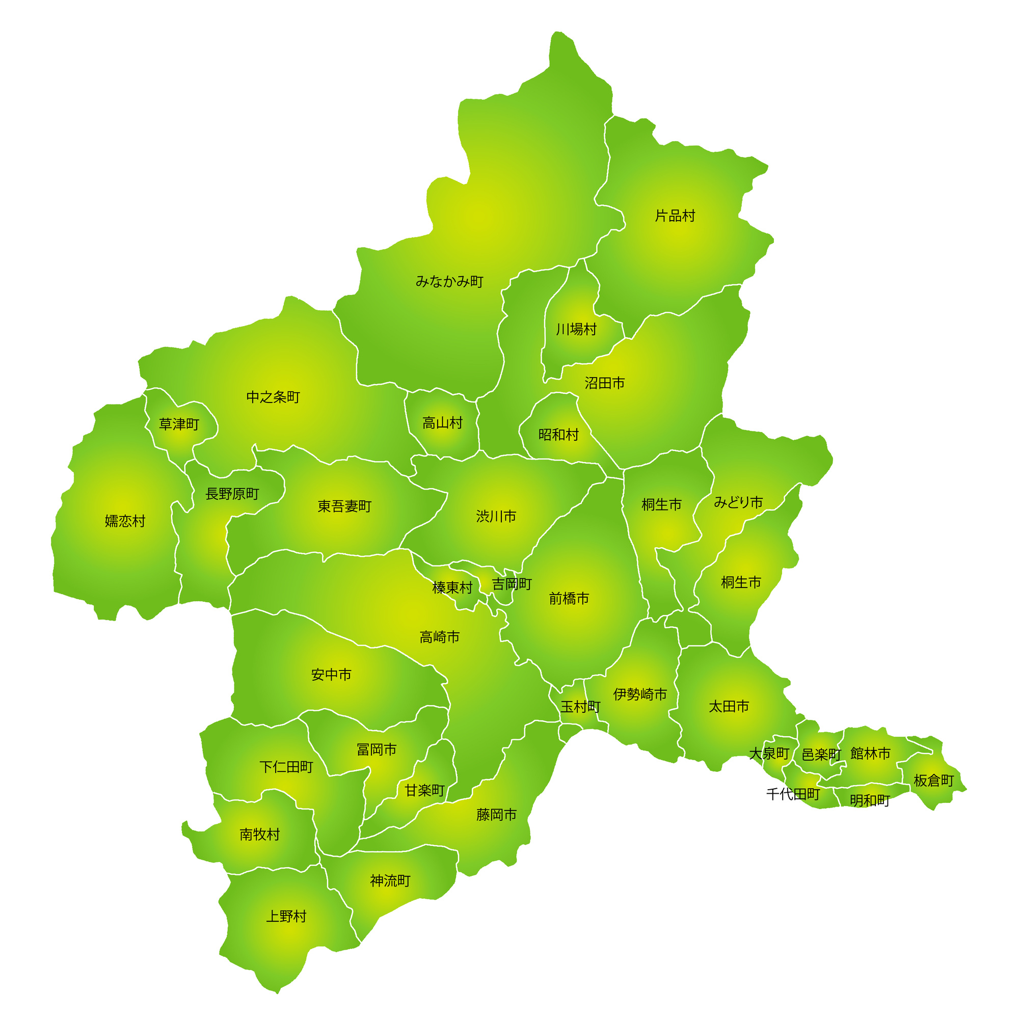 群馬県の地図