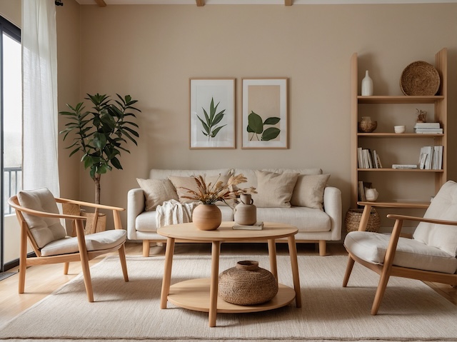 ナチュラルインテリアのリビングルーム