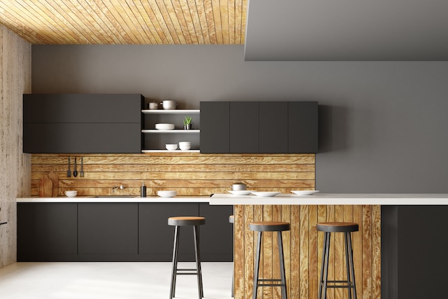 スタイリッシュなカフェ風キッチン