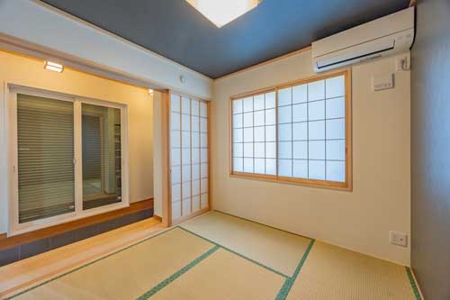 土間とつながっている和室